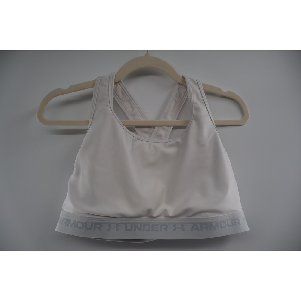 Under Armour Compression Sports Bra 2X White Crossback Athletic Bra